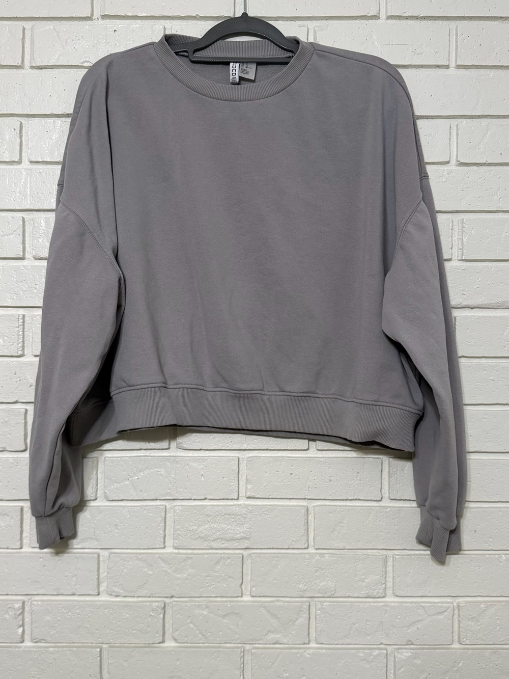 H&M Basic Gray Cropped Sweatshirt XL Oversized Pullover